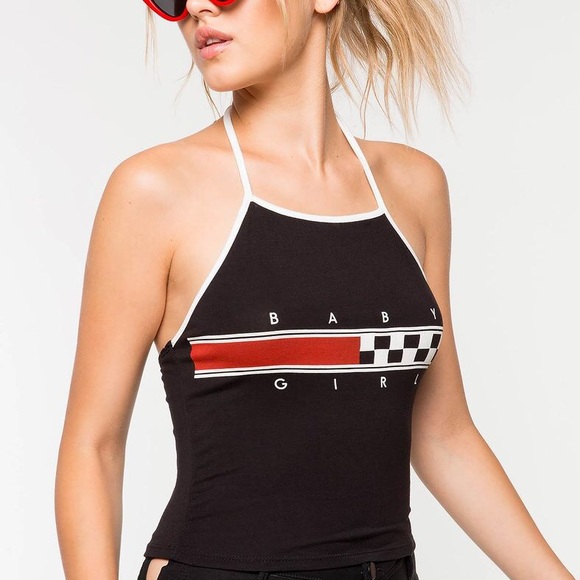 Tops - Baby Girl Contrast Halter Top